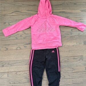 Adidas Gray Pants with Pink Accents